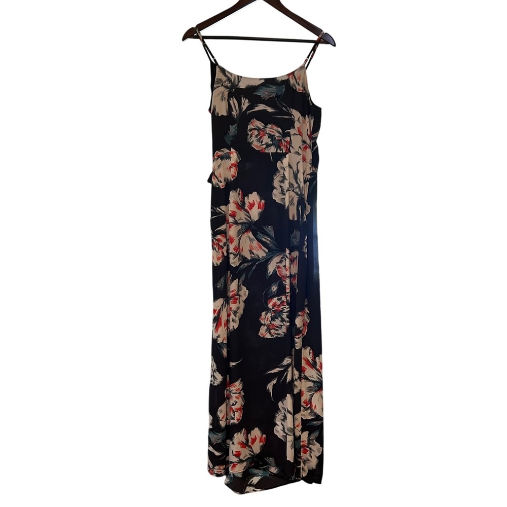 Philosophy Republic Clothing Black Floral Wrap Maxi Dress Size 6 V-Neck Chiffon - Picture 4 of 9